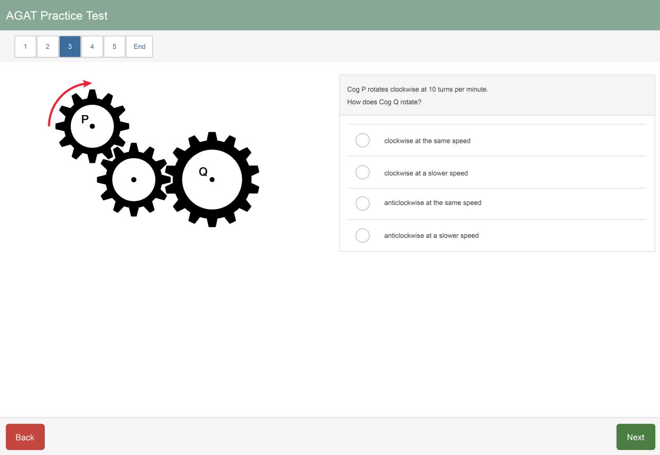 AGAT website practice test mock up 2