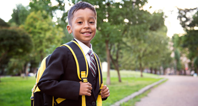 child going to school