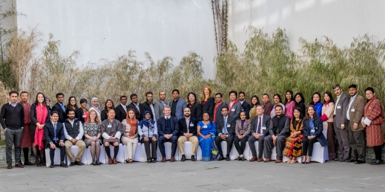 Alumni participants and workshop facilitators at the Regional Alumni Workshop in Thimphu, Bhutan, 2018.