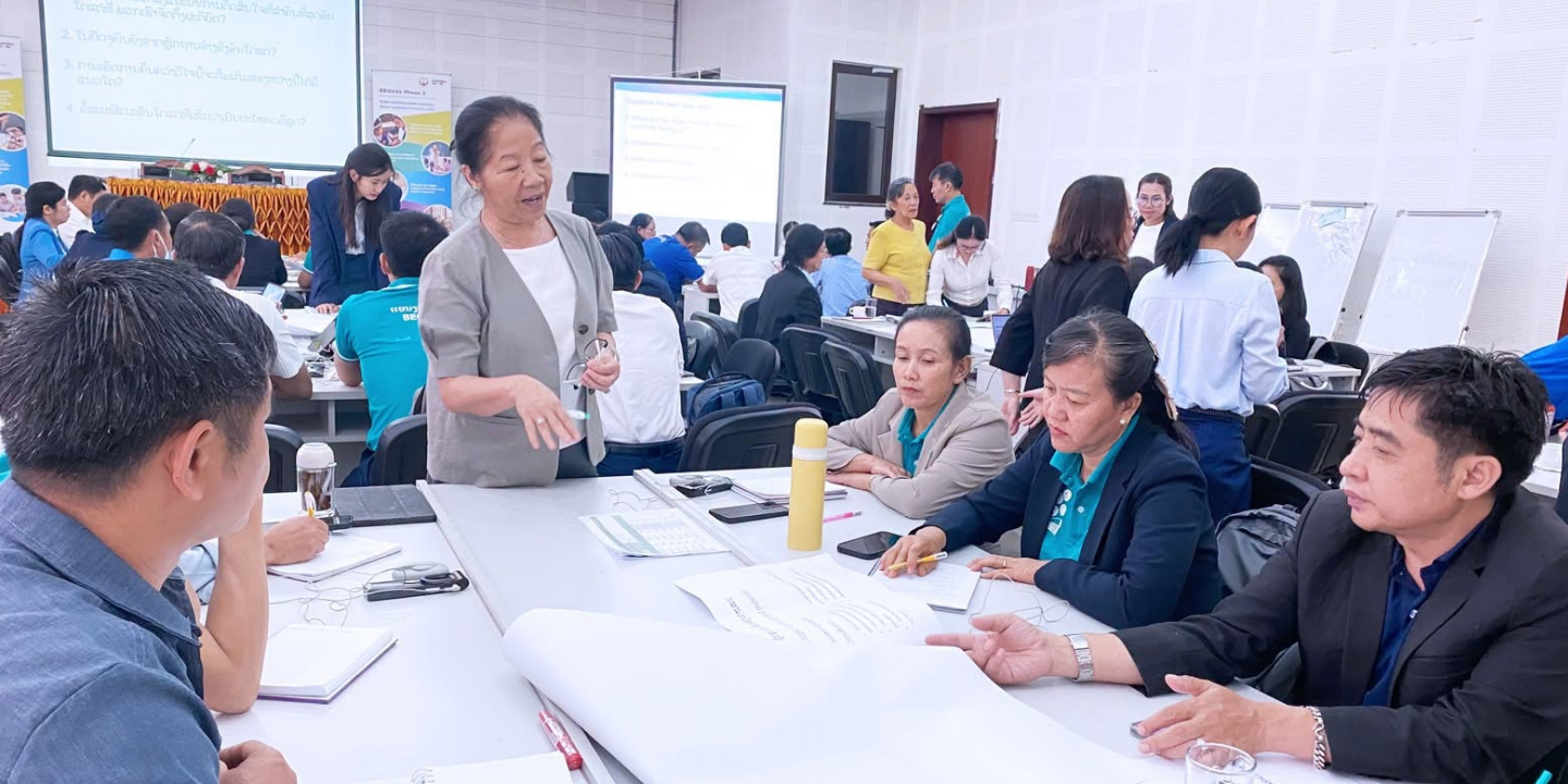 Workshop for classroom observation in Lao PDR.
