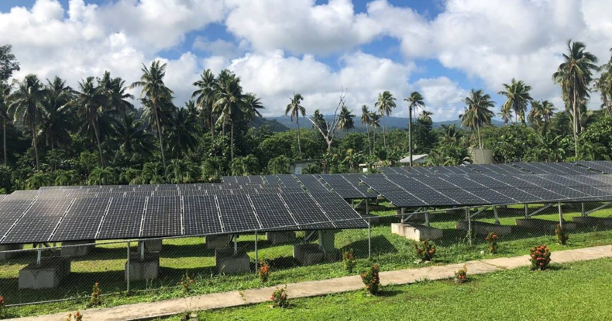 Solar farm near Apia, developed by Australia Awards alum Siu Fanolua.