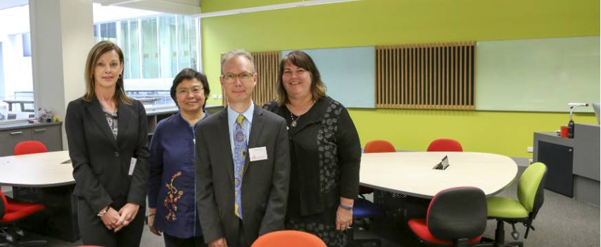 ACER’s Hilary Hollingsworth, Siek Toon Khoo, Michael Timms and Sue Thomson at the Science of Learning Research Classroom launch. Image courtesy of the Melbourne Graduate School of Education.